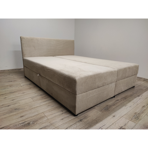 Tapicerowane podwójne łóżko Cordia Sztruks 180x200 z pojemnikiem + materac