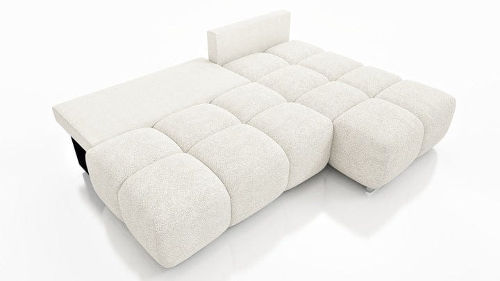 TAPICEROWANY  NAROŻNIK PIKOWANY  ROZKŁADANY Z FUNKCJĄ SPANIA FLASH PRAWY 260 CM