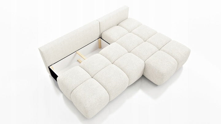 TAPICEROWANY  NAROŻNIK PIKOWANY  ROZKŁADANY Z FUNKCJĄ SPANIA FLASH 260 CM