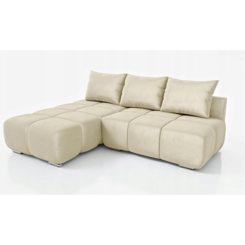 TAPICEROWANY  NAROŻNIK Z PIKAMI  ROZKŁADANY Z FUNKCJĄ SPANIA FLASH PRAWY 260 CM (Kopia)