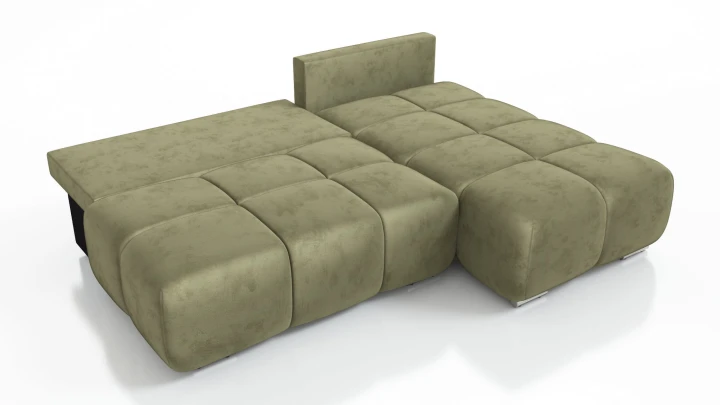 TAPICEROWANY  NAROŻNIK Z PIKAMI  ROZKŁADANY Z FUNKCJĄ SPANIA FLASH PRAWY 260 CM (Kopia)