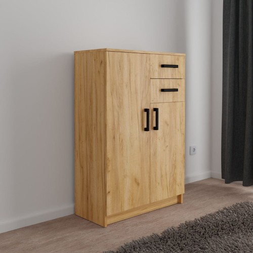 WĄSKA SZAFKA KOMODA DO SALONU Z SZUFLADAMI ALEX 75 CM