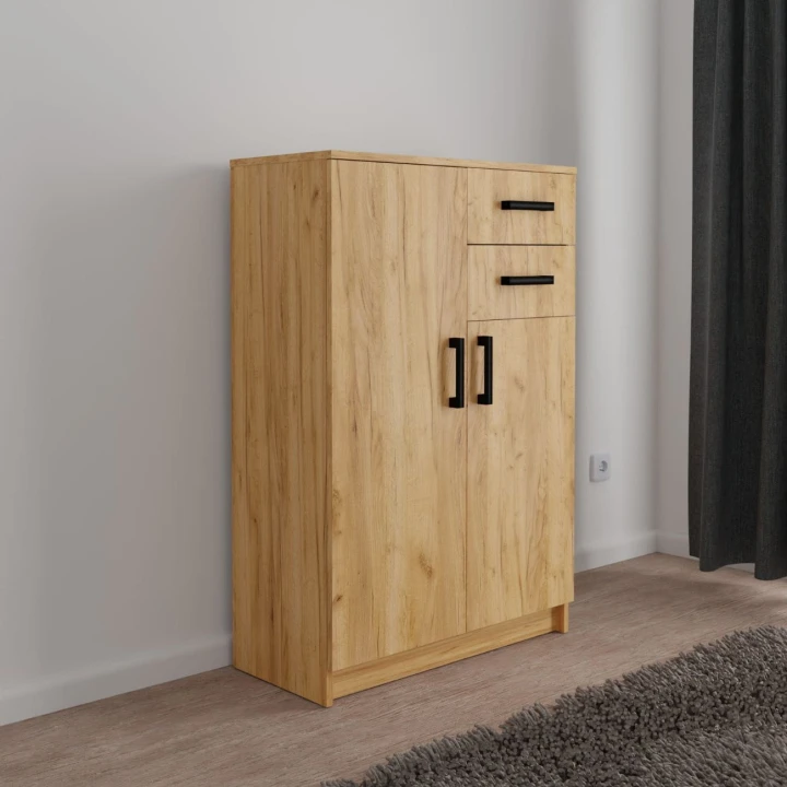 WĄSKA SZAFKA KOMODA DO SALONU Z SZUFLADAMI ALEX 75 CM