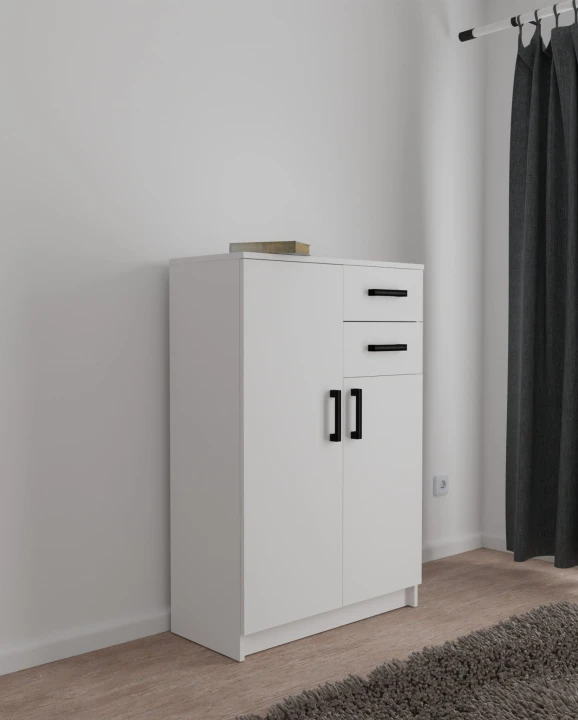 WĄSKA SZAFKA KOMODA DO SALONU Z SZUFLADAMI ALEX 75 CM