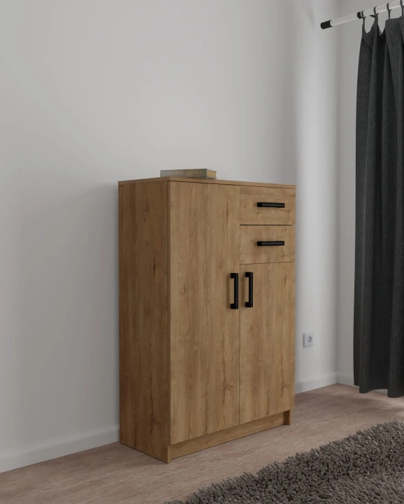 WĄSKA SZAFKA KOMODA DO SALONU Z SZUFLADAMI ALEX 75 CM