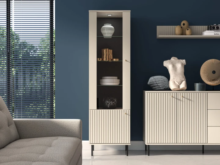 WITRYNA DO SALONU PRZESZKLONA LED CASHMERE SOFIA