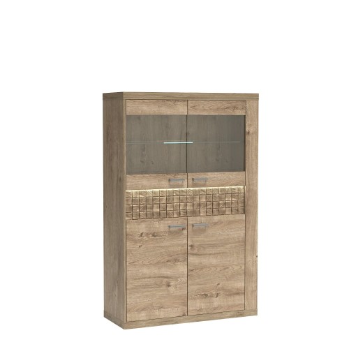 WITRYNA KREDENS BOHO PRZESZKLONE FRONTY LED