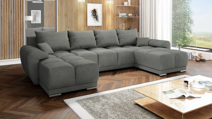 WYGODNY DUŻY NAROŻNIK ROZKŁADANY DO SALONU ROGÓWKA FUNKCJA SPANIA HONEY U