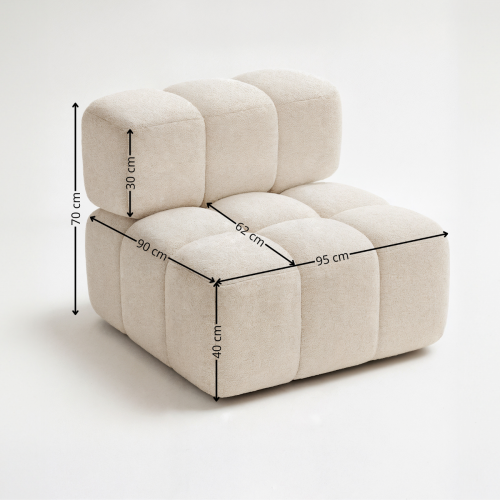 WYGODNY MIĘKKI FOTEL DO SALONU MODUŁ Z OPARCIEM NAROŻNIKA SOFY CLIXI