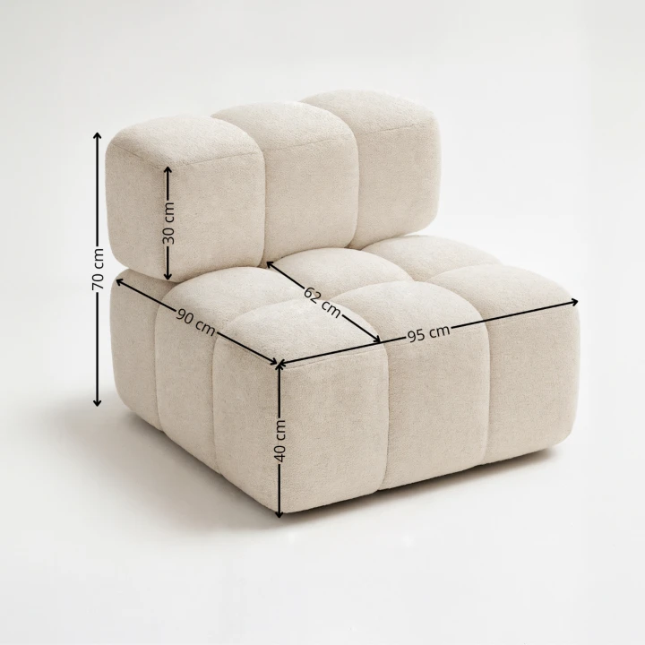 WYGODNY MIĘKKI FOTEL DO SALONU MODUŁ Z OPARCIEM NAROŻNIKA SOFY CLIXI