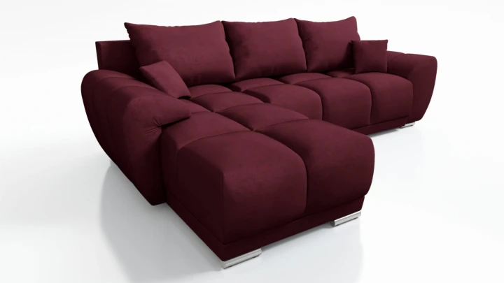 WYGODNY NAROŻNIK KANAPA ROZKŁADANA Z FUNKCJĄ SPANIA HONEY L + DUŻA PUFA