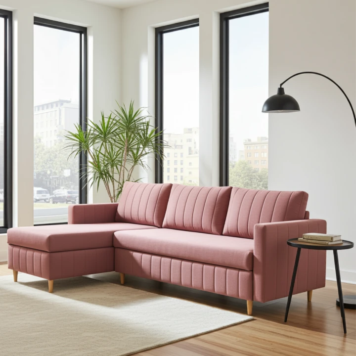 WYGODNY NOWOCZESNY NAROŻNIK ROZKŁADANY Z FUNKCJĄ SPANIA ROGÓWKA FRIDA