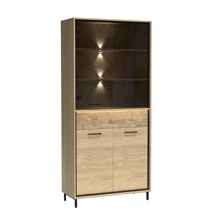 WYSOKA WITRYNA PRZESZKLONA ITALIA HIKORA NOGI LED