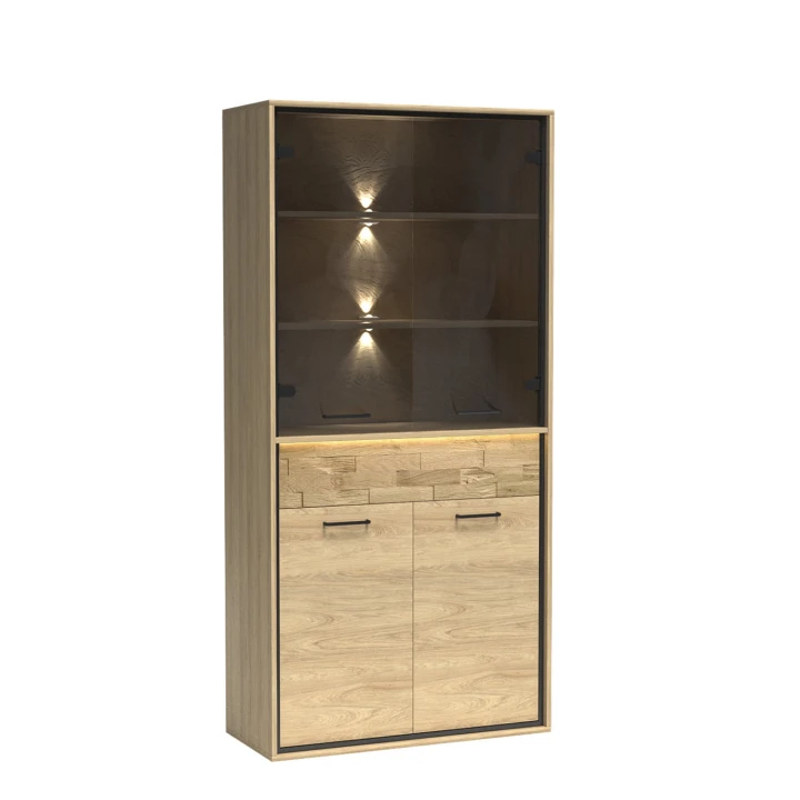 WYSOKA WITRYNA PRZESZKLONA ITALIA HIKORA NOGI LED