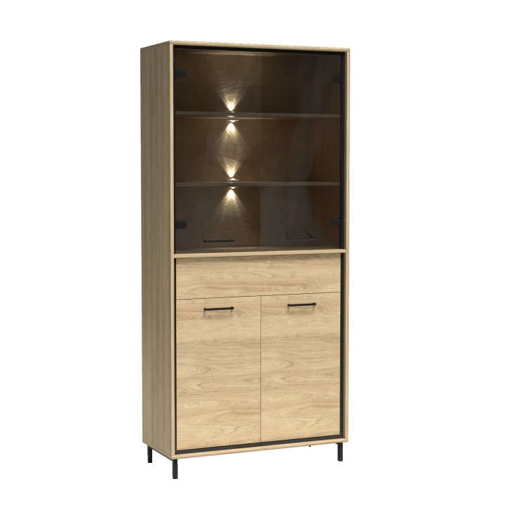 WYSOKA WITRYNA PRZESZKLONA ITALIA HIKORA NOGI LED