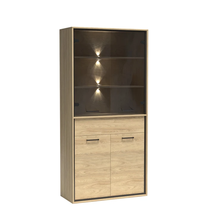 WYSOKA WITRYNA PRZESZKLONA ITALIA HIKORA NOGI LED