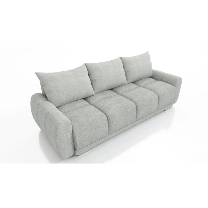 Na zdjęciu przedstawiono ZESTAW DO SALONU SOFA HONEY 3 KANAPA + PUFA   DO SALONU  Z FUNCKJA SPANIA I POJEMNIKIEM NA POŚCIEL Tkanina CENTAUR  Bounce PLAMOODPORNA BARANEK