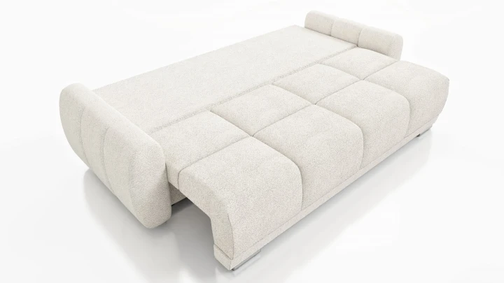Na zdjęciu przedstawiono ZESTAW DO SALONU SOFA HONEY 3 KANAPA + PUFA   DO SALONU  Z FUNCKJA SPANIA I POJEMNIKIEM NA POŚCIEL Tkanina CENTAUR  Bounce PLAMOODPORNA BARANEK