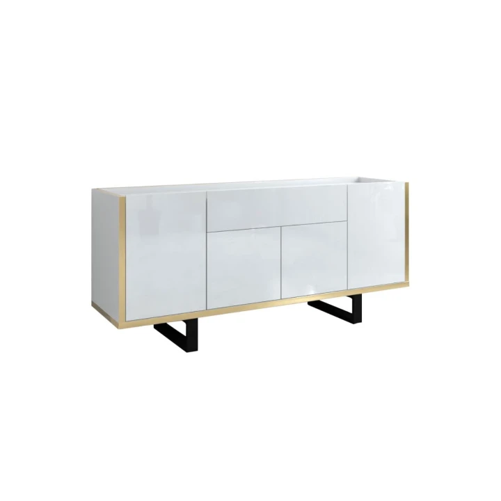 ZESTAW MEBLI BIAŁA WITRYNA + KOMODA + SZAFKA RTV