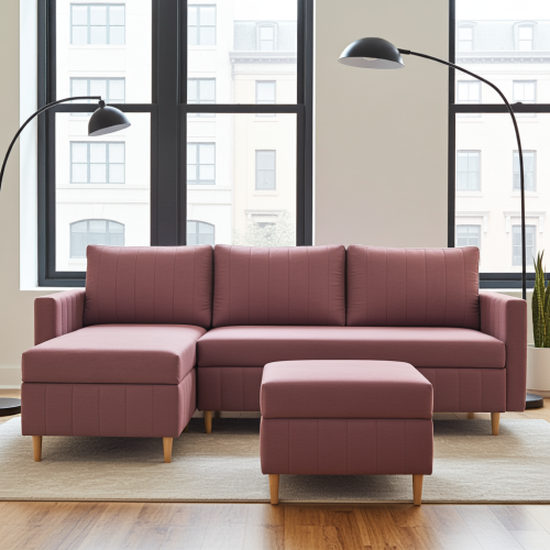 ZESTAW NAROŻNIK ROZKŁADANY ROGÓWKA FRIDA + PUFA SPRĘŻYNY BONELL