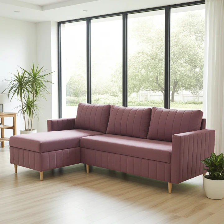 ZESTAW NAROŻNIK ROZKŁADANY ROGÓWKA FRIDA + PUFA SPRĘŻYNY BONELL