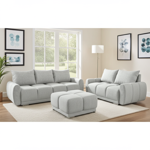 zestaw wypoczynkowy DO SALONU honey 3 + honey 2 + pufa honey honey 3 funkcja spania pojemnik na pościel PROMOCJA CENTAUR BARANEK