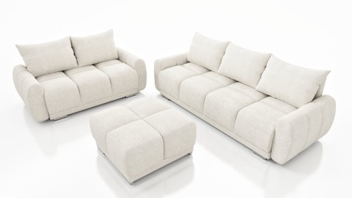 zestaw wypoczynkowy DO SALONU honey 3 + honey 2 + pufa honey honey 3 funkcja spania pojemnik na pościel PROMOCJA CENTAUR  MONOLITH