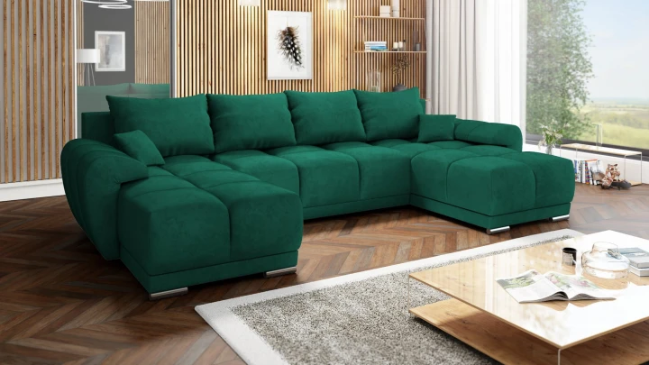 ZIELONY DUŻY NAROŻNIK ROZKŁADANY DO SALONU ROGÓWKA Z FUNKCJĄ SPANIA HONEY U 5 KOLORÓ W PROMOCJI