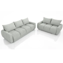 nowoczesny pikowany komplet wypoczynkowy sofa honey 3 + 2 