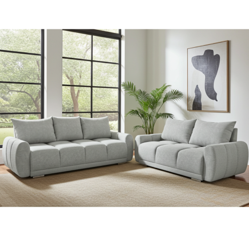 NOWOCZESNY ZESTAW DO SALONU PIKOWANA KANAPA ROZKŁADANA + SOFA HONEY BOUCKLE HONEY 3 + HONEY 2