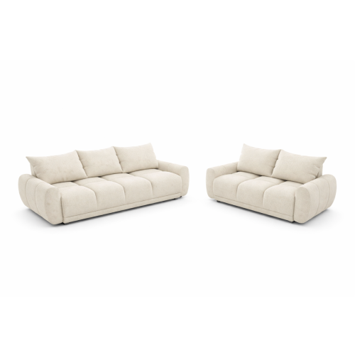 Na zdjęciu przedstawiono nowoczesny pikowany komplet wypoczynkowy honey sofa 3 i 2