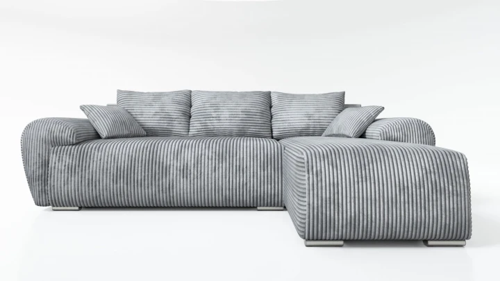 NAROŻNIK W SZTRUKSIE  ROZKŁADANY Z FUNKCJĄ SPANIA UBO ROGÓWKA TOP SZTRUKS 276 CM