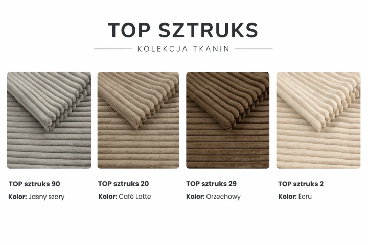 Na zdjęciu przedstawiono DUŻY BRĄZOWY  NAROŻNIK ROZKŁADANY SZTRUKSOWY Z FUNKCJĄ SPANIA UBO XL 365 CM SZTRUS SPRĘŻYNY
