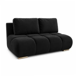 Czarna Kanapa sofa rozkładana z funkcją spania Honey Mini sprężyny pojemnik