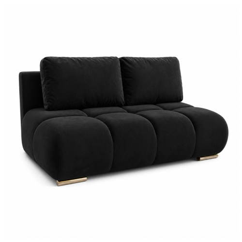 Na zdjęciu przedstawiono Czarna Kanapa sofa rozkładana z funkcją spania Honey Mini sprężyny pojemnik