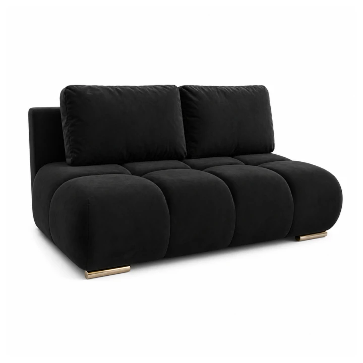 Na zdjęciu przedstawiono Czarna Kanapa sofa rozkładana z funkcją spania Honey Mini sprężyny pojemnik