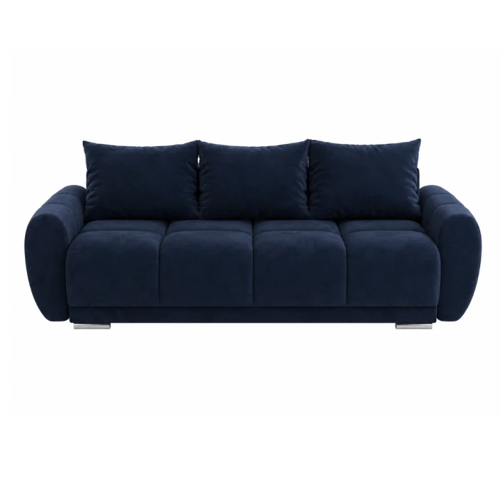 Granatowa sofa honey 3 z funkcja spania + pojemnik na pościel