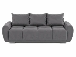 Szara kanapa rozkładana sofa Honey 3 z funkcją spania MO-85 welur