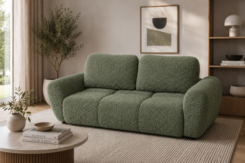 Na zdjęciu jest przedstawiona nowoczesna pikowana sofa do salonu