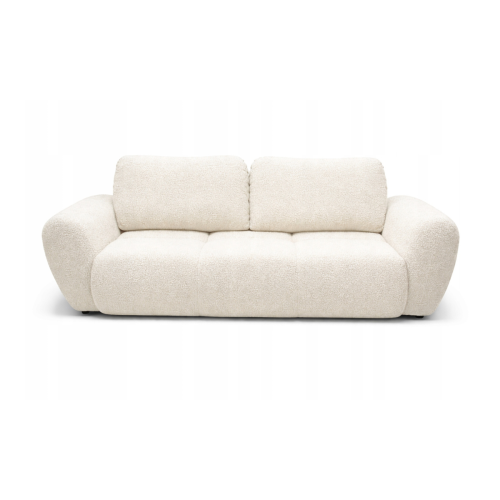 Na zdjęciu prezentuje sę nowoczesna pikowana sofa do salonu Agnello 2 Biel Kremowa Boucle