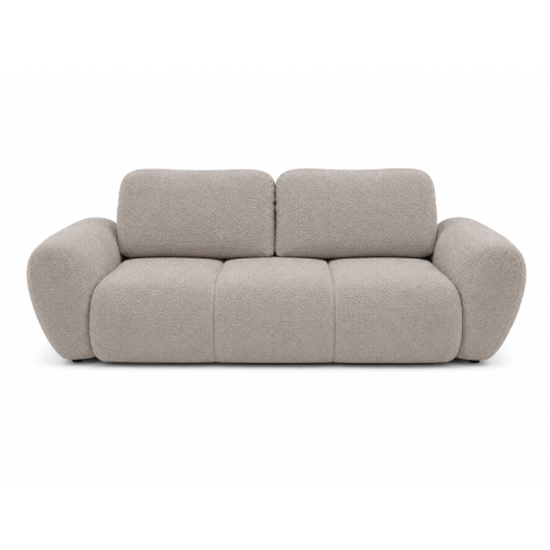 Na zdjęciu prezentuje się nowoczesna pikowana sofa do salonu Agnello 2 szaro-beżowa Boucle