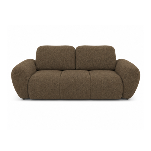 Na zdjęciu prezentuje się nowoczesna pikowana sofa do salonu Agnello 2 Cappuccino Boucle