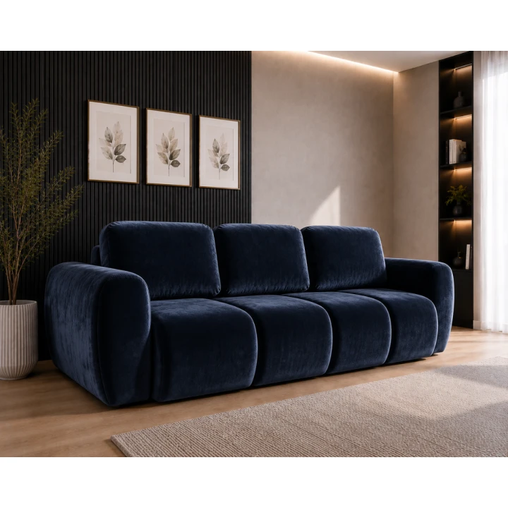Na zdjęciu jest przedstawiona pikowana sofa 3-osobowa Agnello która posiada funkcję spania