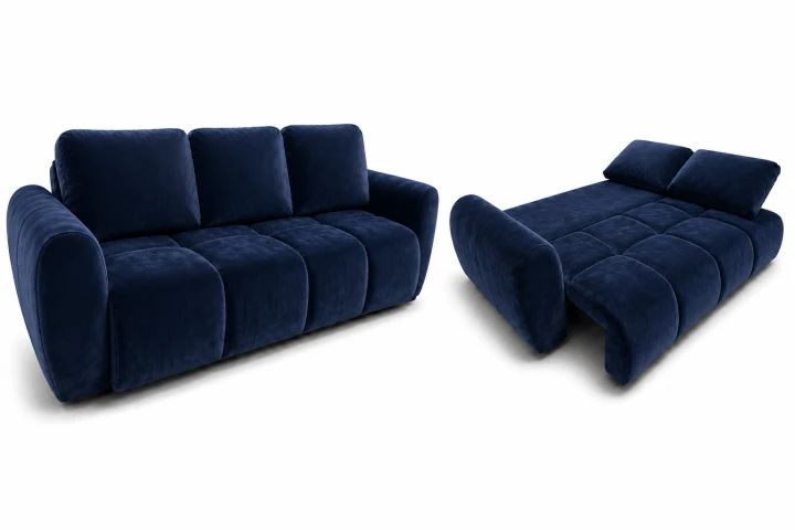Na zdjęciu jest przedstawiona rozkładana sofa Agnello z funkcją spania