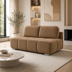 Brązowa mała kanapa rozkładana z funkcją spania Honey Mini 195 cm - Idealna do małych mieszkań!