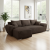 Na zdjęciu przedstawiono BRĄZOWY NAROŻNIK W SZTRUKSIE  ROZKŁADANY Z FUNKCJĄ SPANIA UBO ROGÓWKA TOP SZTRUKS 276 CM