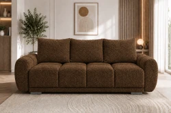 Brązowa sofa z funkcja spania + pojemnik na pościel Honey 3 