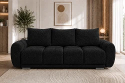 Czarna sofa rozkładana HONEY 3 + pojemnik na pościel  