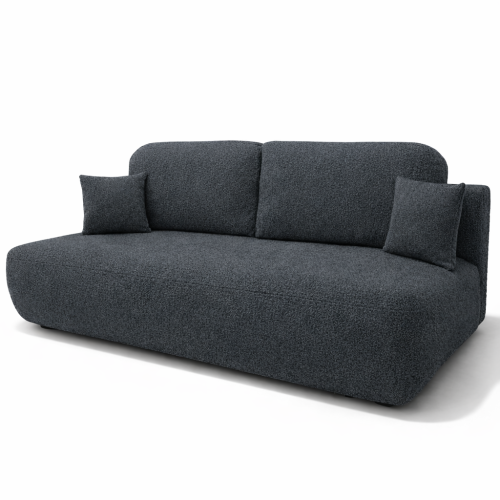 Zdjęcie przedstawiające kanapę rozkładaną z funkcją spania Zoja w tkaninie Centaur 15 ciemny szary baranek boucle