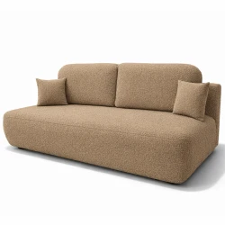 Mała kanapa rozkładana z funkcją spania Zoja Cappuccino Boucle